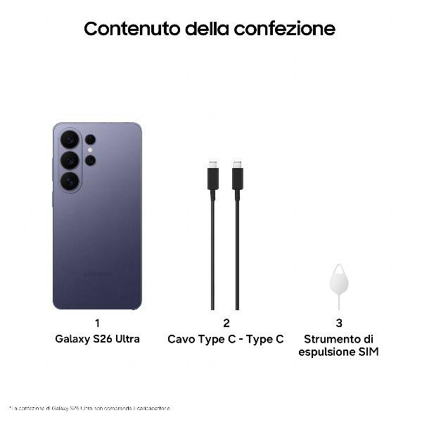SAMSUNG S948 GALAXY S26 ULTRA AI 5G DUAL SIM 6.9" OCTA CORE 256GB RAM 12GB 5G ITALIA COBALT VIOLET