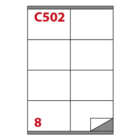 Etichette adesive C/502 - in carta - permanenti - 105 x 72 mm - 8 et/fg - 100 fogli - bianco - Markin