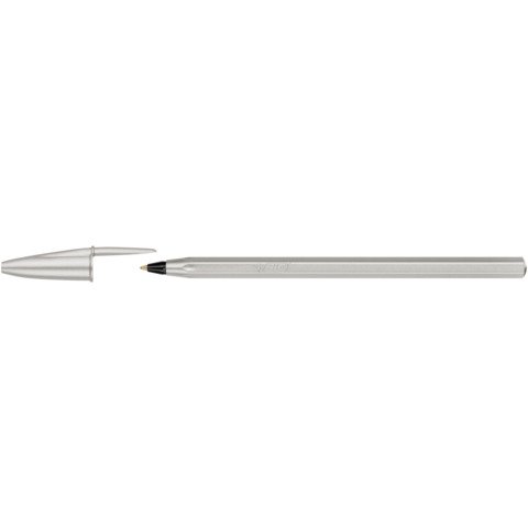Scatola 20 penna sfera Cristal GlacE' fusto argento 1.0mm BICÂ®