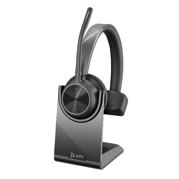 Poly Voyager 4310 - Voyager 4300 UC series - cuffie con microfono - over ear - Bluetooth - senza fili, cablato - USB-A - nero - Zoom Certificato