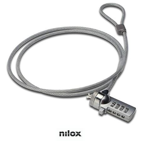 NILOX CAVO DI SICUREZZA IN ACCIAIO PER NOTEBOOK SLOT KENSINGTON CON LUCCHETTO A COMBINAZIONE 1.5 MT