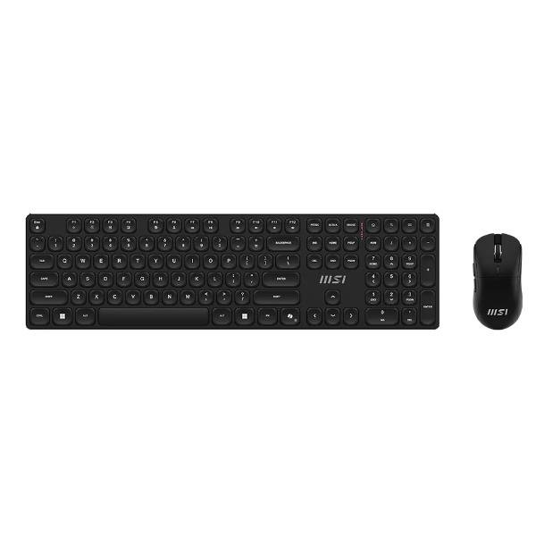 MSI FORGE K210 WIRELESS COMBO TASTIERA QWERTY LAYOUT ITALIANO + MOUSE OTTICO SWITCH A FORBICE WIRELESS 2.4GHz RICARICABILE 16.000 DPI REGOLABILI NERO