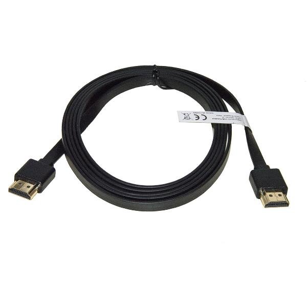 LINK LKCHDUS2 CAVO HDMI PIATTO ULTRA SLIM 4K MASCHIO/MASCHIO MINI CONNETTORI SALVASPAZIO PER INSTALLAZIONI IN SPAZI RISTRETTI CONTATTI DORATI 1.8 MT NERO