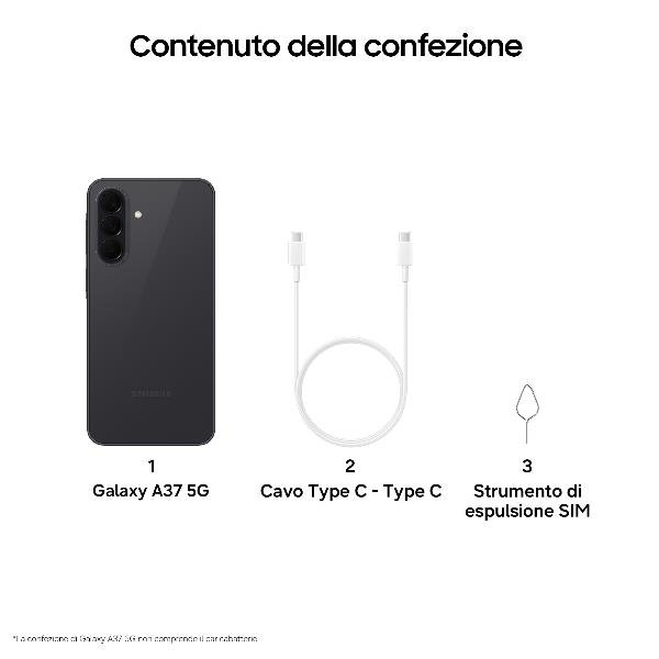 SAMSUNG A376 GALAXY A37 5G DUAL SIM ENTERPRISE EDITION 6.7" OCTA CORE 256GB RAM 8GB 5G ITALIA CHARCOAL