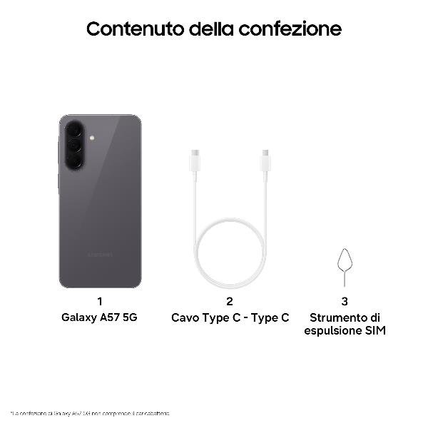 SAMSUNG A576 GALAXY A57 5G DUAL SIM ENTERPRISE EDITION 6.7" OCTA CORE 128GB RAM 8GB 5G ITALIA GRAY