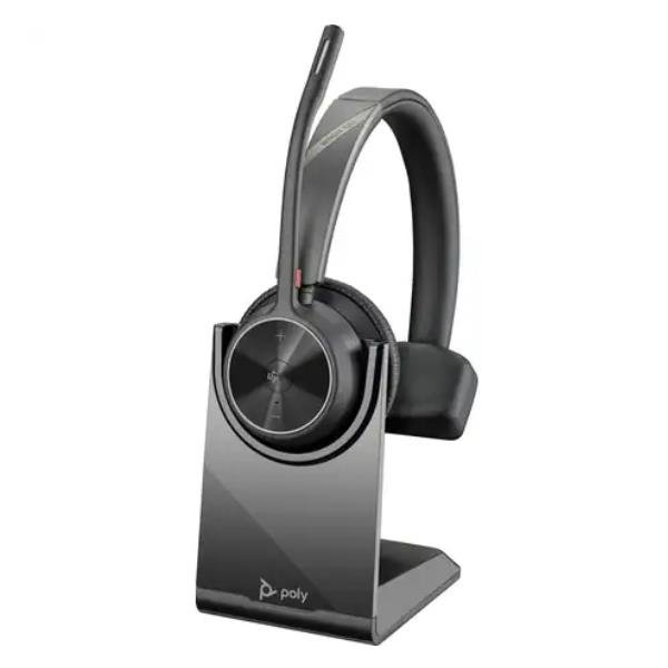 Poly Voyager 4310-M - Voyager 4300 UC series - cuffie con microfono - over ear - Bluetooth - senza fili, cablato - USB-C - nero - Certificato per i team Microsoft