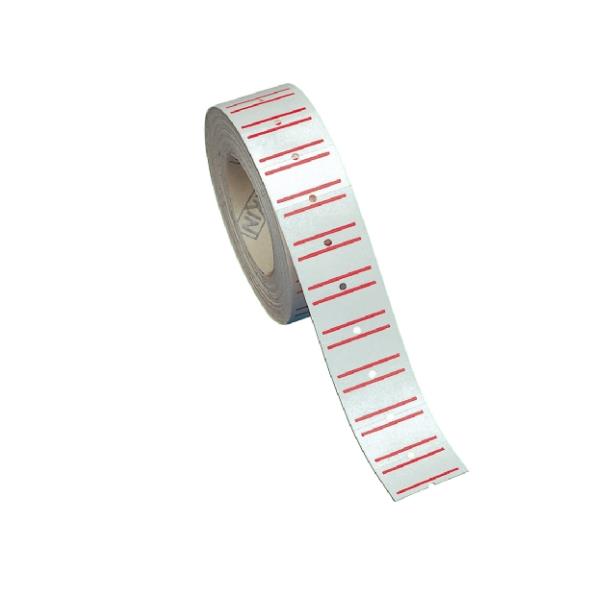 Etichette rigate permanenti per prezzatrici TOWA /MOTEX - 21x12 mm - bianco - rotolo da 1000 etichette