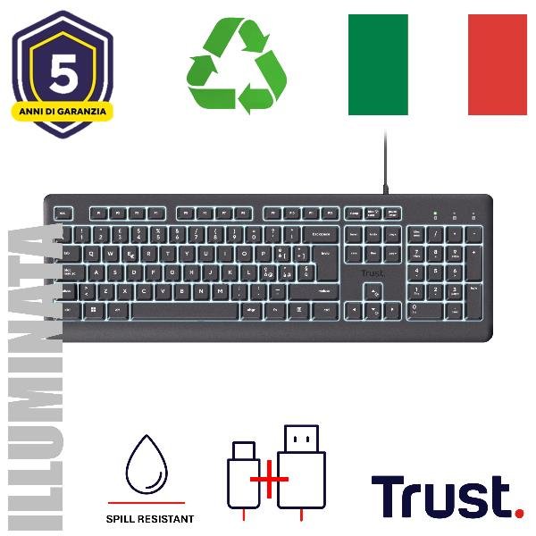 TRUST PRIMO ILLUMINATED KEYBOARD IT