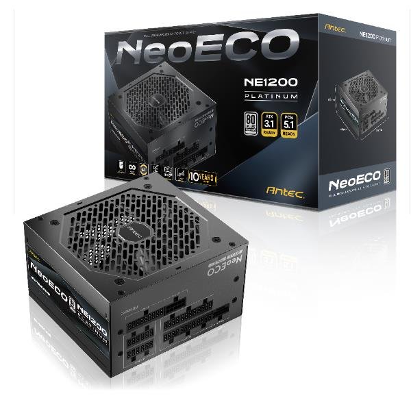 L'<B>ALIMENTATORE ANTEC NE1200 PLATINUM</B> OFFRE <B>1200W</B> DI POTENZA STABILE CON <B>CERTIFICAZIONE PLATINUM</B>. DESIGN MODULARE E COMPATIBILITÃ  <B>ATX 3.1</B> CON CONNETTORE <B>PCIE 5.1</B> PER PRESTAZIONI OTTIMALI. <B>GARANZIA DI 10 ANNI</B>.