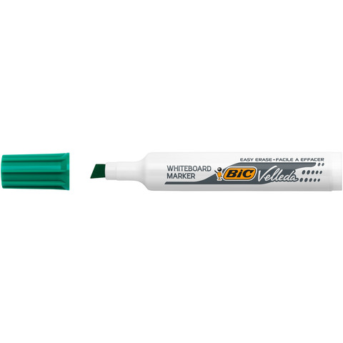 Pennarello Whiteboard Marker Velleda 1791 - punta a scalpello da 3,3 a 4,6mm - verde - Bic