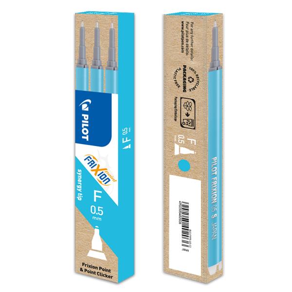 Refill a sfera Frixionball - punta 0,5mm - azzurro - Pilot - set 3 refill