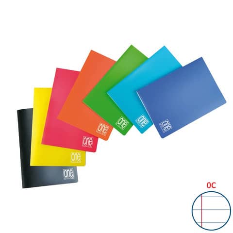 Maxiquaderno One Color - A4 - 1 rigo c/margine - 20+1 fogli - 80 gr - copertina PP - Blasetti