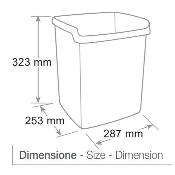 Cestino gettacarte Mydesk - altezza 32,3 cm - …