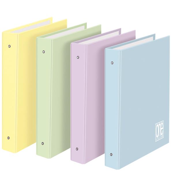 Raccoglitore One Color - A4 - 4 anelli tondi 30 mm - dorso 4 cm - colori assortiti pastello - Blasetti