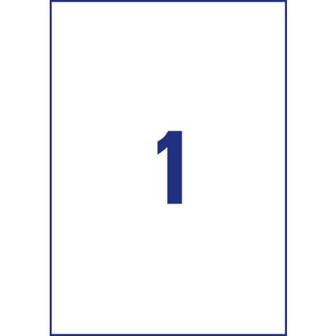 Etichetta in poliestere J4775 - adatta a stampanti inkjet - permanente - 210x297 mm - 1 etichette per foglio - bianco - Avery - conf. 10 fogli A4