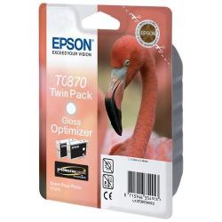 Epson T0870 - Confezione da 2 - 11.4 ml - brillante - originale - blister con radiofrequenza / allarme acustico - cartuccia ottimizzazione inchiostro - per Stylus Photo R1900
