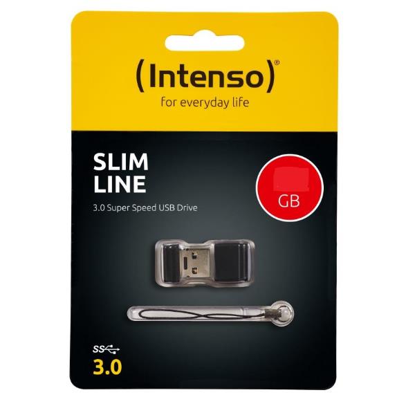 Intenso Slim Line - Chiavetta USB - 32 GB - USB 3.0 - nero