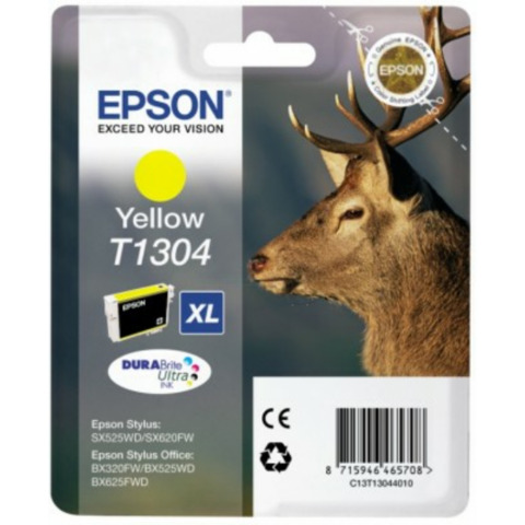 Epson T1304 - 10.1 ml - misura XL - giallo - originale - blister - cartuccia d'inchiostro - per Stylus Office BX630, BX635, BX935; WorkForce WF-3010, 3520, 3530, 3540, 7015, 7515, 7525