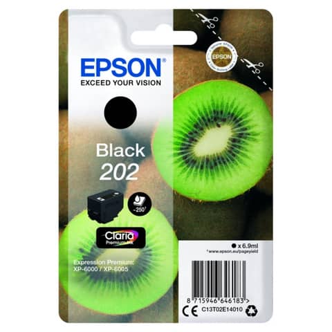 Epson 202 - 6.9 ml - nero - originale - blister - cartuccia d'inchiostro - per Expression Premium XP-6000, XP-6005, XP-6100, XP-6105