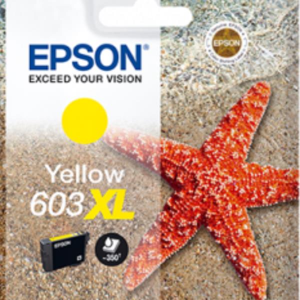 Epson 603XL - 4 ml - XL - giallo - originale - blister con radiofrequenza / allarme acustico - cartuccia d'inchiostro - per Expression Home XP-2150, 2155, 3150, 3155, 4150, 4155; WorkForce WF-2820, 2840, 2845, 2870