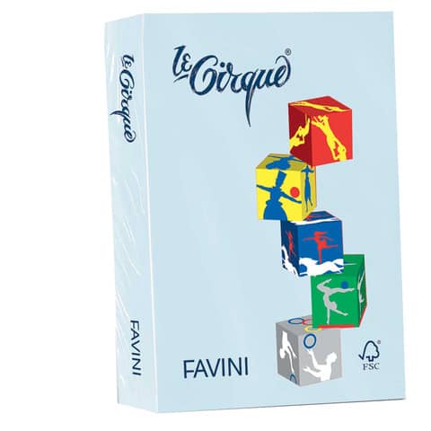 FAVINI HOME-OFFICE BASIC Le Cirque - Celeste - A4 (210 x 297 mm) - 80 g/m² - 500 fogli carta comune