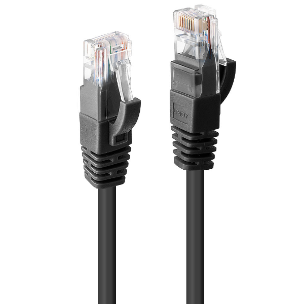 Lindy - Cavo patch - RJ-45 (M) a RJ-45 (M) - 10 m - UTP - CAT 6 - stampato, antiaggrovigliamento, bloccato - nero