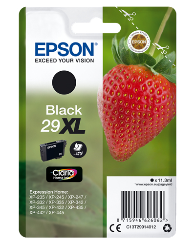 Epson 29XL - 11.3 ml - XL - nero - originale - blister - cartuccia d'inchiostro - per Expression Home XP-245, 247, 255, 257, 332, 342, 345, 352, 355, 435, 442, 445, 452, 455