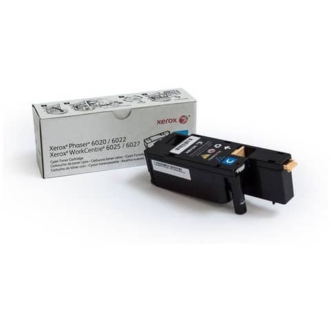 Xerox WorkCentre 6027 - Ciano - originale - cartuccia toner - per Phaser 6020V_BI, 6022/NI, 6022V_NI; WorkCentre 6025V_BI, 6027/NI, 6027V_NI