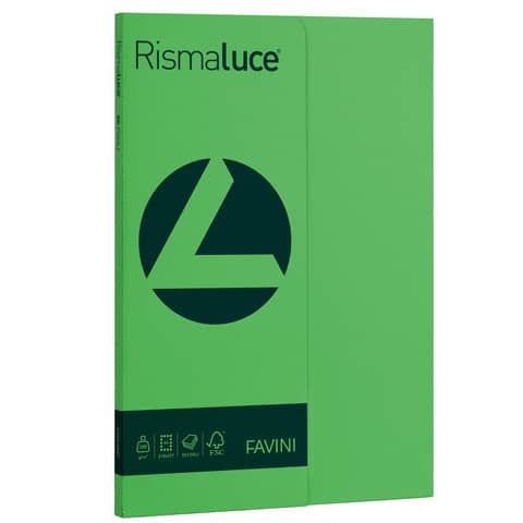 FAVINI RismaLuce Small - Cellulosa - verde - A4 (210 x 297 mm) - 200 g/m² - 50 fogli carta comune