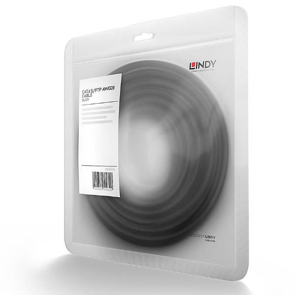 Lindy Basic - Cavo patch - RJ-45 (M) a RJ-45 (M) - 1 m - SFTP, PiMF - CAT 6 - stampato, antiaggrovigliamento, bloccato - nero