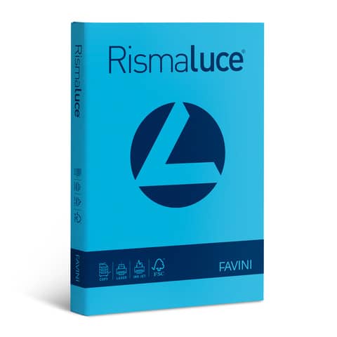 FAVINI RismaLuce - Cellulosa - blu chiaro - A3 (297 x 420 mm) - 90 g/m² - 300 fogli carta colorata