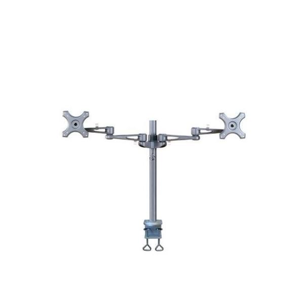 Neomounts FPMA-D935D - Kit montaggio - video full-motion - per 2 display LCD - argento - dimensione schermo: 10"-27" - installabile con morsetto, montabile su desk