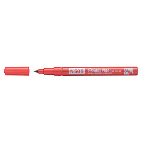Pentel PEN N50 S - Marcatore - permanente - rosso - 1 mm - fine