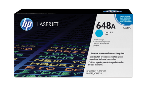 HP 648A - Ciano - originale - LaserJet - cartuccia toner (CE261A) - per Color LaserJet Enterprise CP4025dn, CP4025n, CP4525dn, CP4525n, CP4525xh