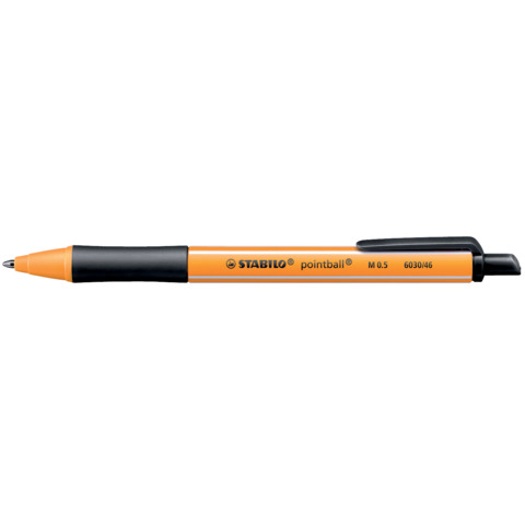 STABILO pointball - Penna a sfera - nero - 0.5 mm - medio - retrattile