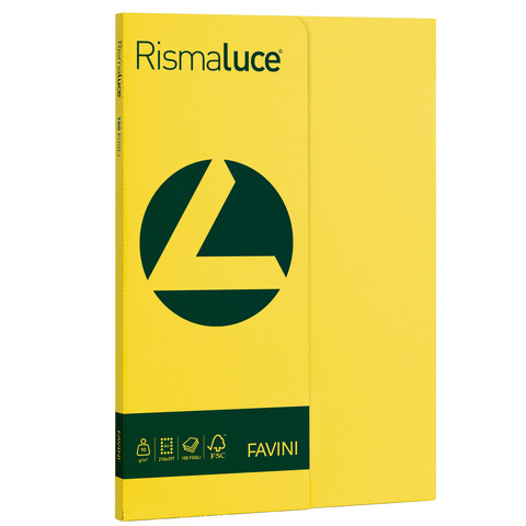 FAVINI RismaLuce Small - Cellulosa - giallo sole - A4 (210 x 297 mm) - 90 g/m² - 100 fogli carta colorata
