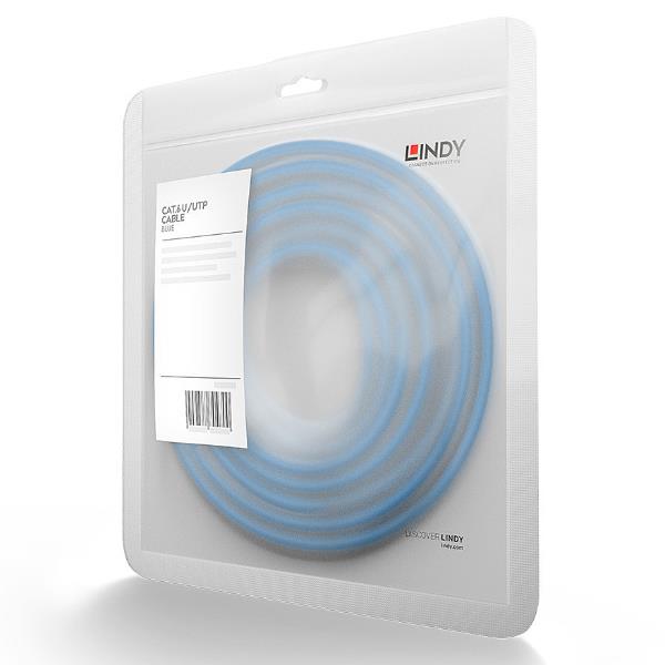 Lindy - Cavo patch - RJ-45 (M) a RJ-45 (M) - 15 m - UTP - CAT 6 - stampato, antiaggrovigliamento, bloccato - blu