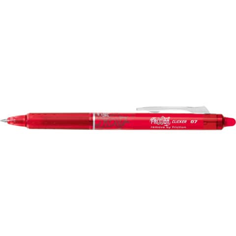 Pilot FriXion Ball Clicker - Penna a sfera - non permanente - rosso - inchiostro in gel sensibile al calore - 0.7 mm - medio - retrattile - con gomma