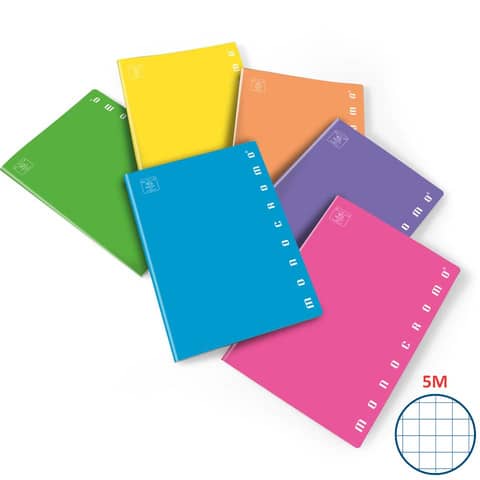 Pigna Monocromo Fluo - Quaderno - graffettato - A4 - 42 fogli - quadretti - disponibile in colori assortiti