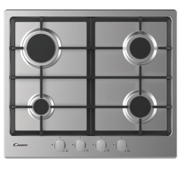 Candy CHG6BRX - Piano cottura a gas - 4 piastre - Nicchia - larghezza: 56 cm - prof. 48 cm - acciao inox - acciaio inossidabile