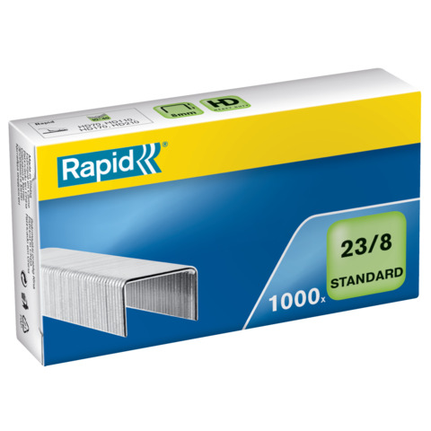 Rapid Standard - Punti metallici - 23/8 - 8 mm - acciaio galvanizzato - pacco da 1000 - per Fashion HD110