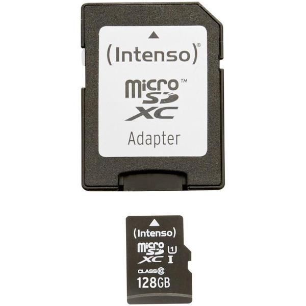 Intenso - Scheda di memoria flash (adattatore da microSDXC a SD in dotazione) - 128 GB - UHS-I / Class10 - UHS-I microSDXC