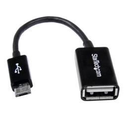 StarTech.com Cavo Adattatore micro USB a USB femmina OTG da viaggio - Connettore micro USB a USB 12cm M/F - Nero - Adattatore USB - USB (F) a Micro-USB Tipo B (M) - USB 2.0 OTG - 12.7 cm - nero - per P/N: ST4300U3C1, ST4300U3C1B