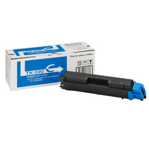 Kyocera TK 590C - Ciano - originale - cartuccia toner - per Kyocera FS-C2026, FS-C2126; ECOSYS M6023, M6026, M6526, P6026; FS-C5250