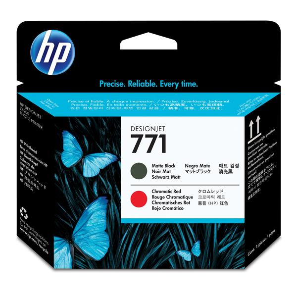 HP 771 - Nero opaco, rosso cromatico - testina di stampa - per DesignJet Z6200, Z6600 Production Printer, Z6800 Photo Production