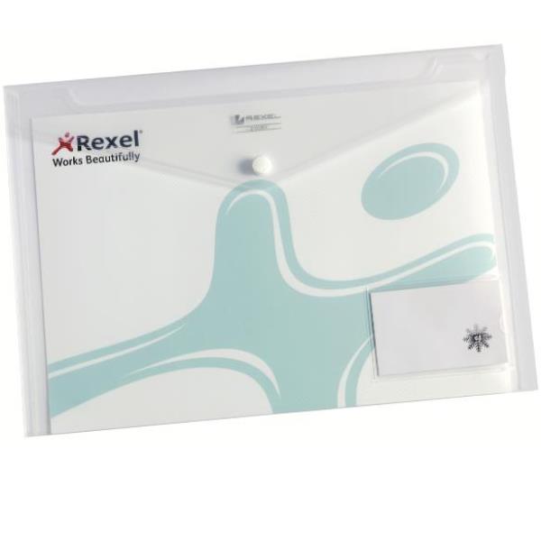 Rexel - Cartelletta portadocumenti - per A4 - capacità 100 fogli - trasparente (pacchetto di 5)