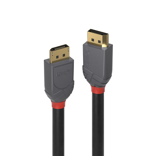 Lindy Anthra Line - Cavo DisplayPort - DisplayPort (M) a DisplayPort (M) - DisplayPort 1.4 - 3 m - di forma rotonda - nero