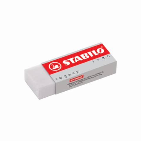 STABILO Legacy 1186 - Gomma - 2.2 x 1.1 x 6.2 cm - bianco - PVC (pacchetto di 20)
