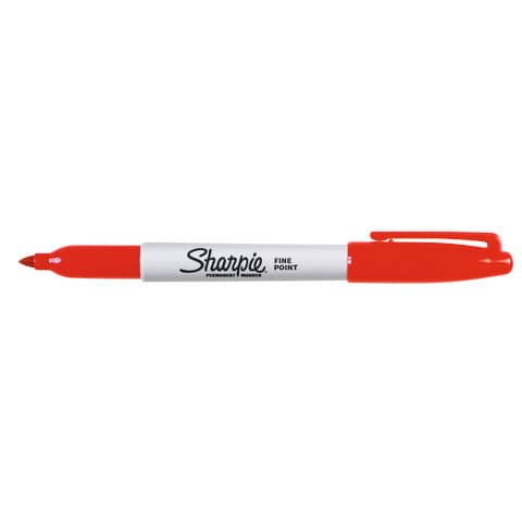 Sharpie - Marcatore - permanente - rosso - inchiostro base acqua - 0.9 mm - fine (pacchetto di 12)