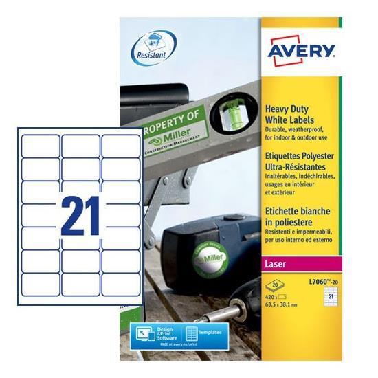 Avery Heavy Duty Laser Labels - Poliestere - …
